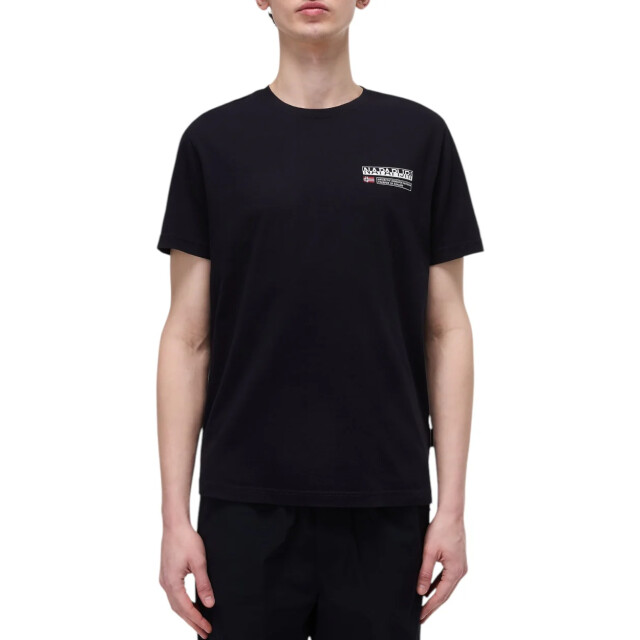 Napapijri Kasba t-shirt heren Napapijri Kasba T-shirt Heren Zwart Met Korte Mouwen large