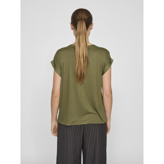 Vila viellette s/s satin top noos 14059563 capulet olive 06613.369.0016 large