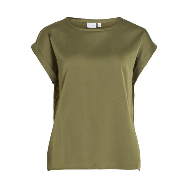 Vila viellette s/s satin top noos 14059563 capulet olive 06613.369.0016 large