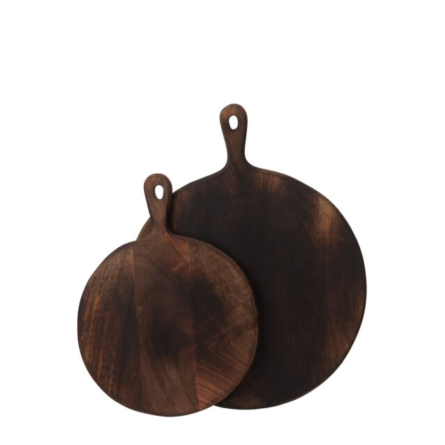 J-Line Snijplank rond hout donker large 79081 large