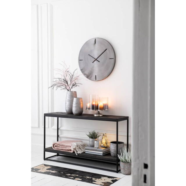 J-Line Klok rond metaal donker small 17196 large