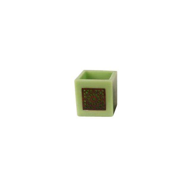 Safaary Marokkaanse kaarslichthouder Ø 12 x 12cm-vierkant patroon SFKSWH00083 large