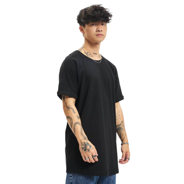 Urban Classics Heren shaped turn up lang t-shirt (set van 2) UTTN1077_blackwhite large