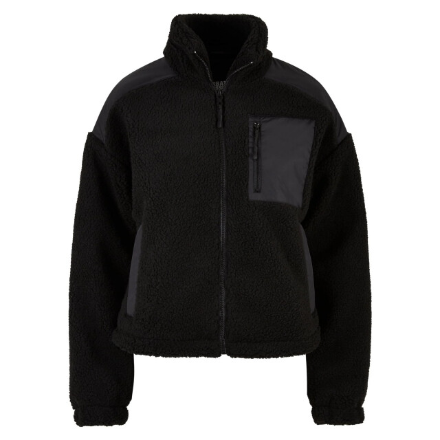 Urban Classics Dames sherpa fleece jas UTTN739_black large