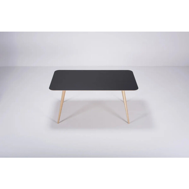Gazzda Stafa table houten eettafel whitewash met linoleum tafelblad nero 160 x 90 2333128 large