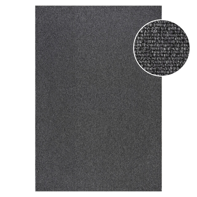 Muratap Lora plus laagpolig effen vloerkleed geweven design antraciet- 140x200 cm 3068429 large
