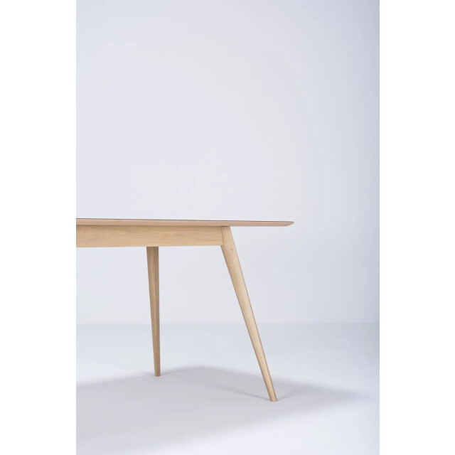 Gazzda Stafa table houten eettafel whitewash met linoleum tafelblad nero 160 x 90 2333128 large