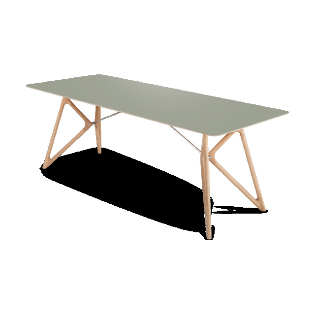 Gazzda Tink table houten eettafel whitewash met linoleum tafelblad dark olive 200 x 2333140 large