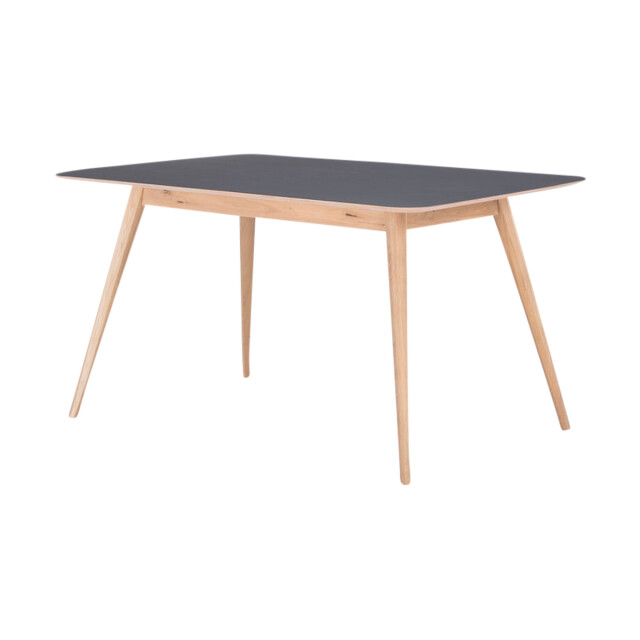 Gazzda Stafa table houten eettafel whitewash met linoleum tafelblad nero 140 x 90 2333129 large