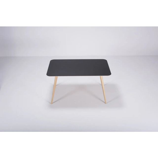 Gazzda Stafa table houten eettafel whitewash met linoleum tafelblad nero 140 x 90 2333129 large