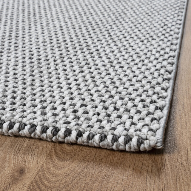 Muratap Lora plus laagpolig effen vloerkleed geweven design wit- 80x150 cm 3068409 large