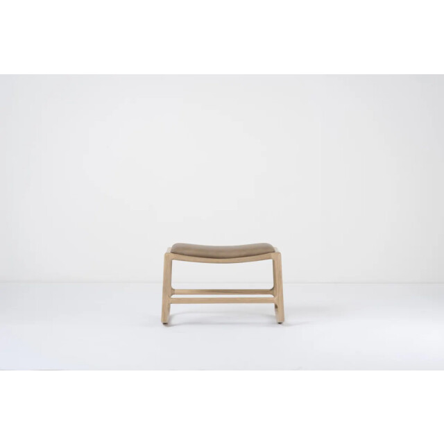 Gazzda Dedo footstool whitewash voetenbank met dakar leather stone 2380733 large