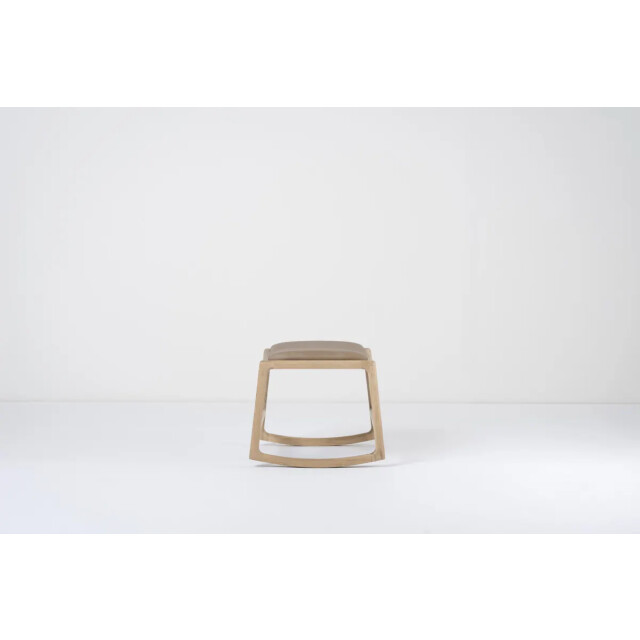 Gazzda Dedo footstool whitewash voetenbank met dakar leather stone 2380733 large