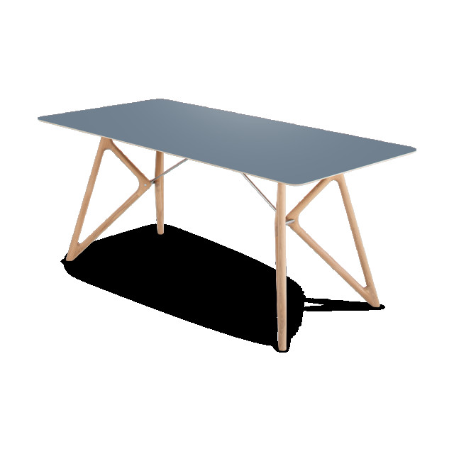 Gazzda Tink table houten eettafel whitewash met linoleum tafelblad smokey blue 220 2333148 large