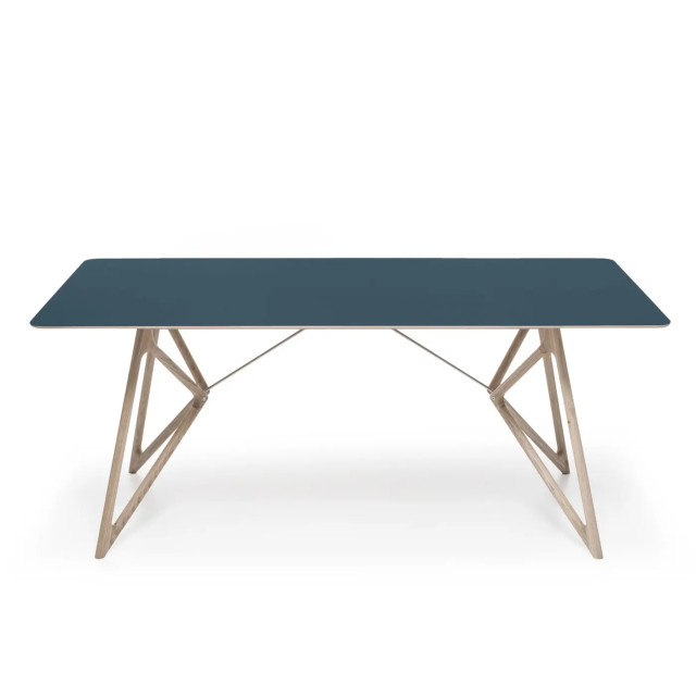 Gazzda Tink table houten eettafel whitewash met linoleum tafelblad smokey blue 220 2333148 large