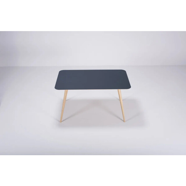 Gazzda Stafa table houten eettafel whitewash met linoleum tafelblad smokey blue 140 2333125 large