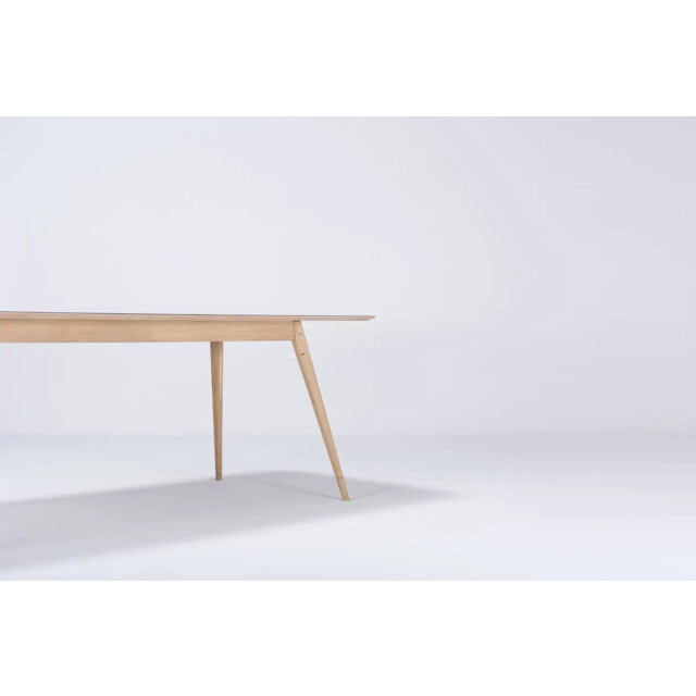 Gazzda Stafa table houten eettafel whitewash met linoleum tafelblad nero 220 x 90 2333126 large