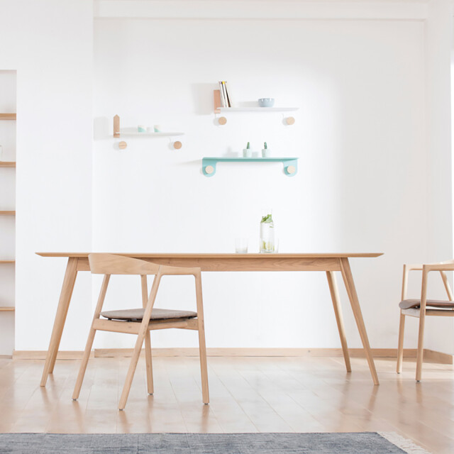 Gazzda Stafa table houten eettafel whitewash 140 x 90 cm 2041818 large