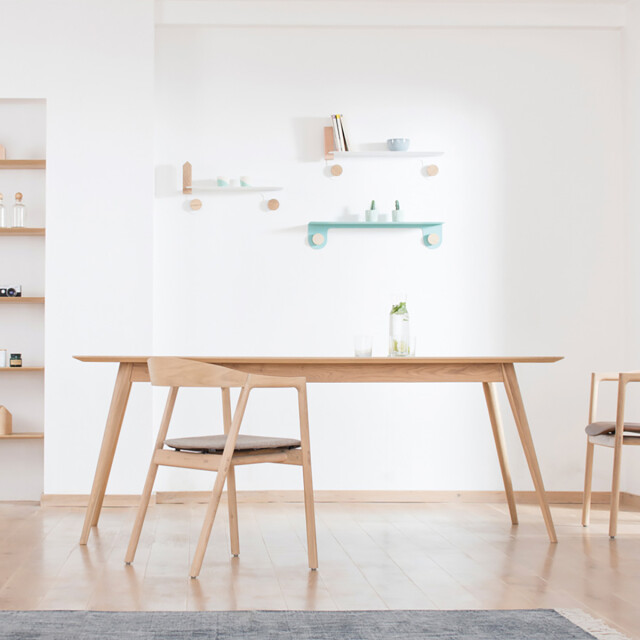 Gazzda Stafa table houten eettafel whitewash 160 x 90 cm 2041819 large