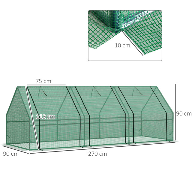 4goodz Kweekkas met raam 270x90x90 cm foliekas van staal 01-0469 3068179 large