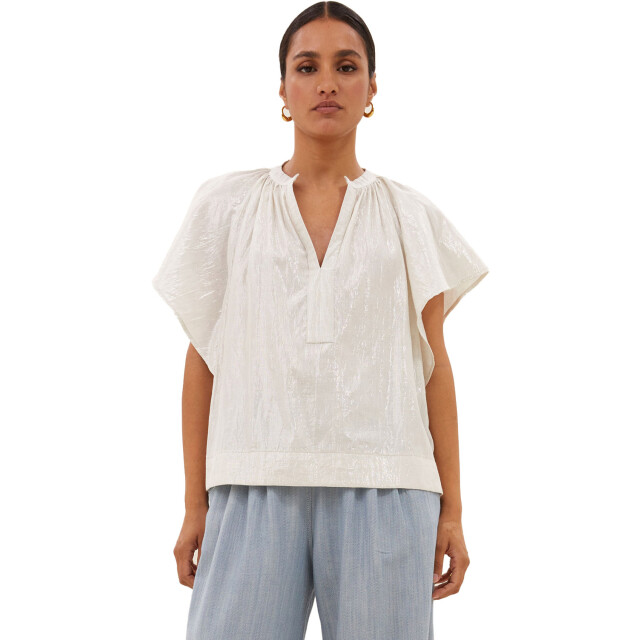 By-Bar Amsterdam Vina lurex blouse silver 25112046-810 large