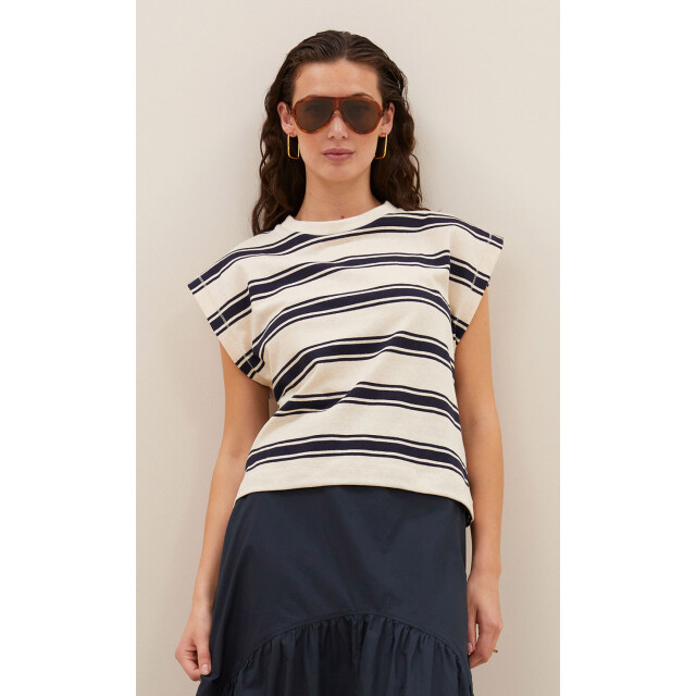 By-Bar Amsterdam Mason stripe top navy grain 25111032-595 large