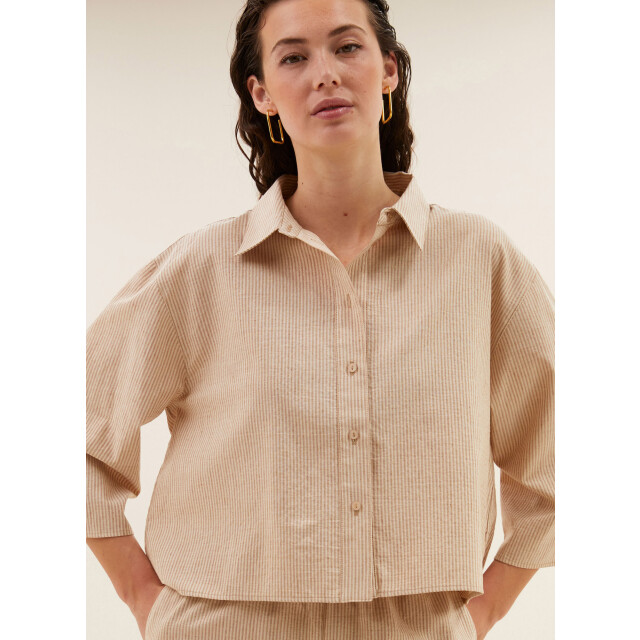 By-Bar Amsterdam Bernie lurex stripe blouse copper lurex 25112033-252 large