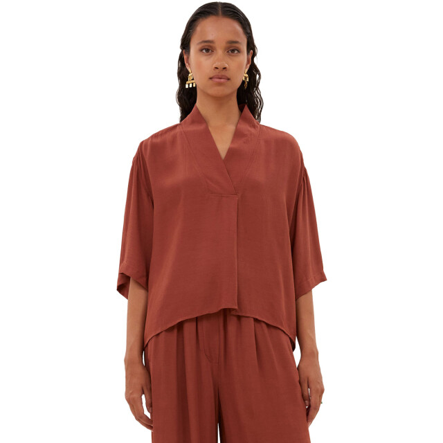 By-Bar Amsterdam Owen viscose blouse bricks 25112039-762 large