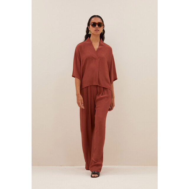 By-Bar Amsterdam Owen viscose blouse bricks 25112039-762 large