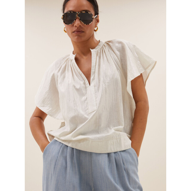 By-Bar Amsterdam Vina lurex blouse silver 25112046-810 large