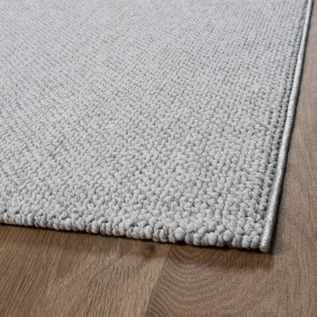 Muratap Lora plus laagpolig effen vloerkleed geweven design grijs- 80x150 cm 3068417 large