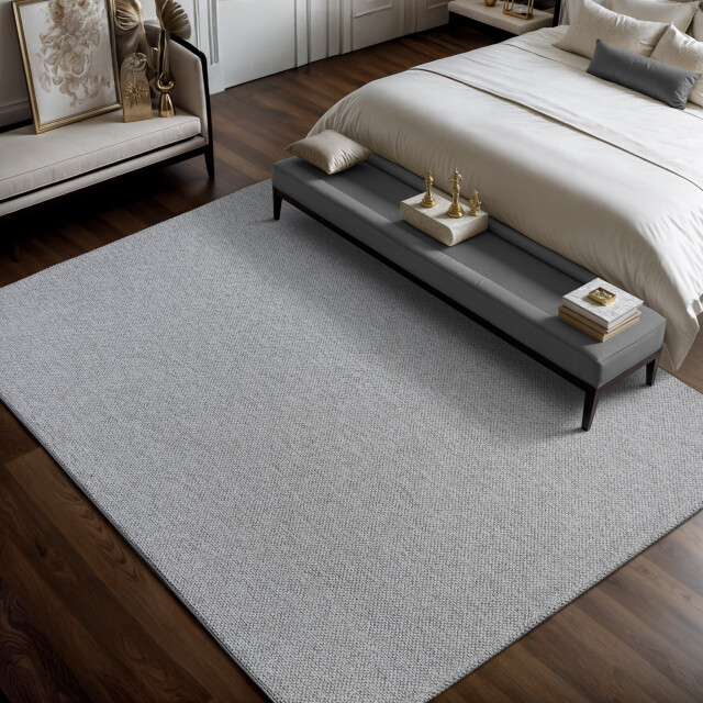 Muratap Lora plus laagpolig effen vloerkleed geweven design grijs- 80x150 cm 3068417 large