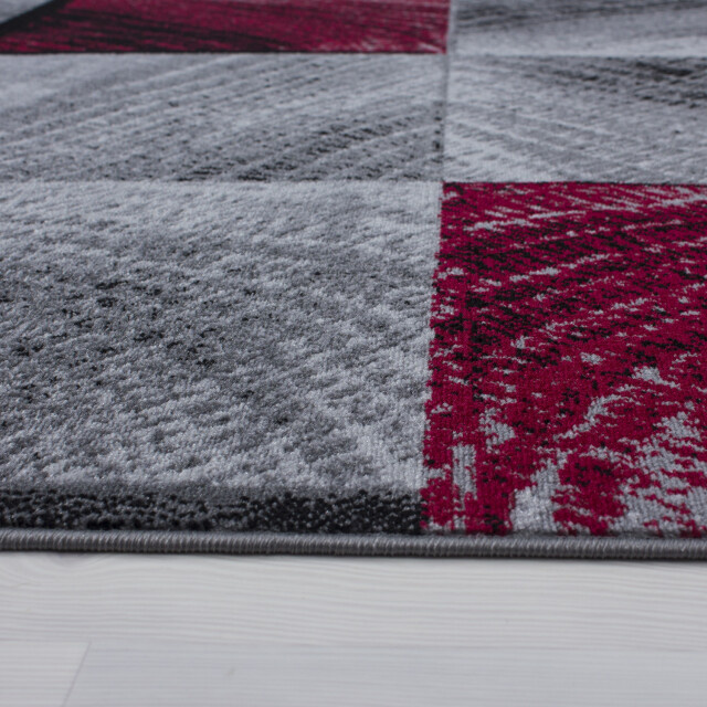 Muratap Plus vloerkleed laagpolig tapijt woonkamer grijs / rood- 140x200 cm 2584868 large