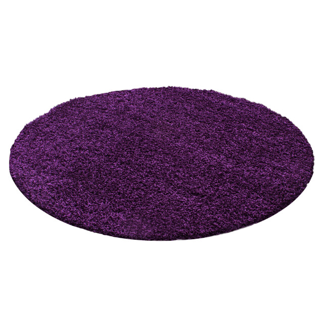Muratap Basic rond shaggy vloerkleed paars hoogpolig- 80 cm rond 1128693 large