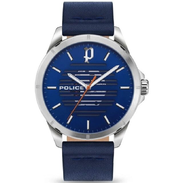 Police Leren horloge met 3h wijzerplaat Police Blauwe Leren Horloge large