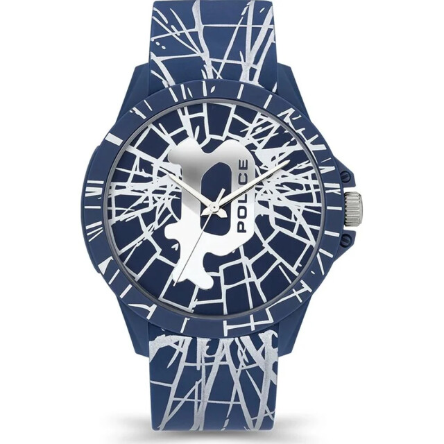 Police Politie silicone horloge met 40mm wijzerplaat Politie Blauwe Silicone Horloge met 40MM Wijzerplaat large