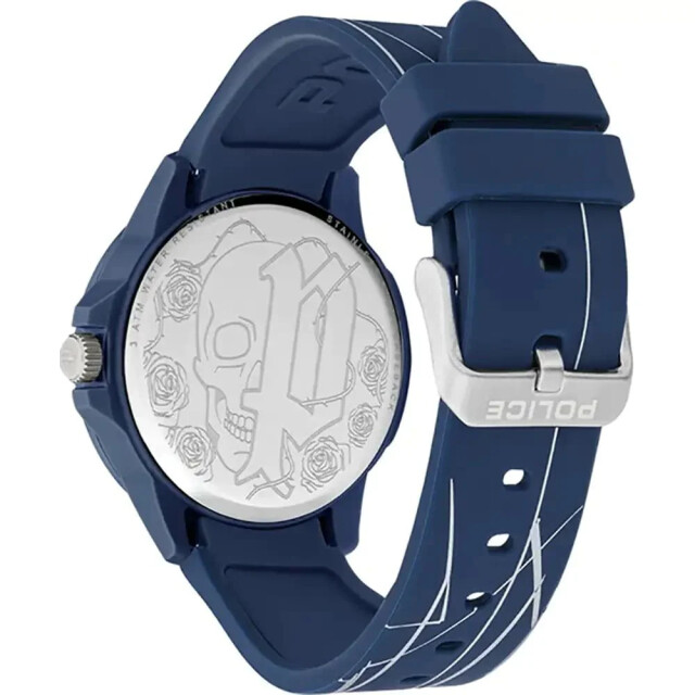 Police Politie silicone horloge met 40mm wijzerplaat Politie Blauwe Silicone Horloge met 40MM Wijzerplaat large