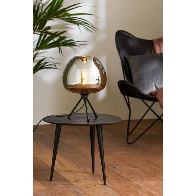 Light & Living Tafellamp smoke glas matzwart mayson Ø 30 x 43cm 1868512 large