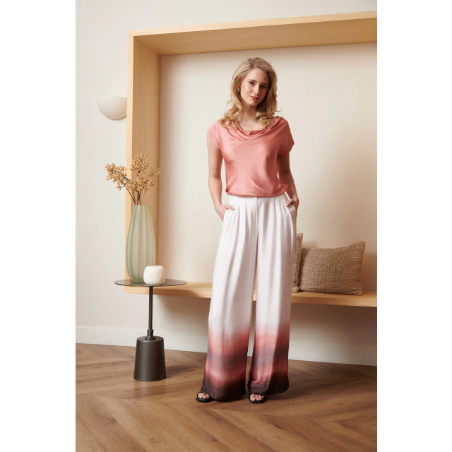 Smashed Lemon 25018 wide leg broek in vintage roze & mauve ombre 25018-010-421 large