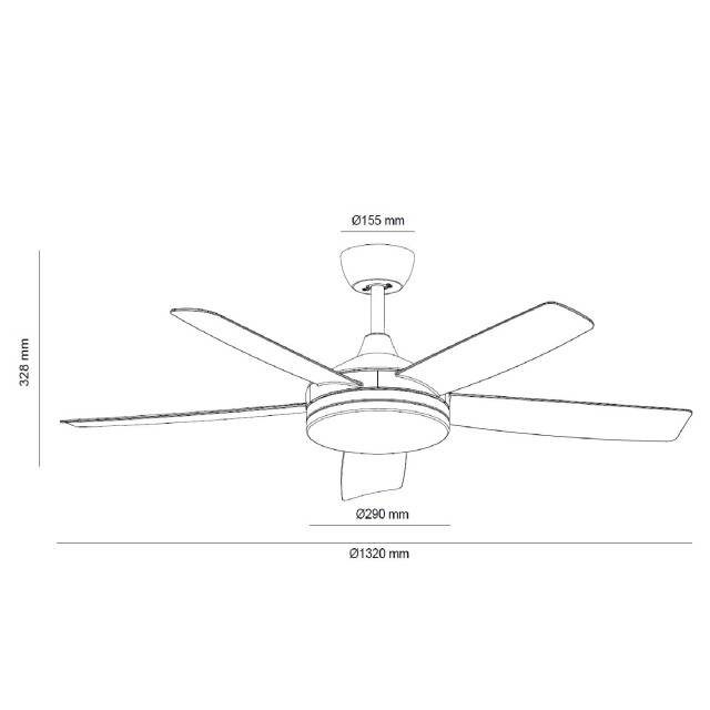Cool Breeze Fluisterstille plafondventilator falken afstandsbediening & timer 3068777 large