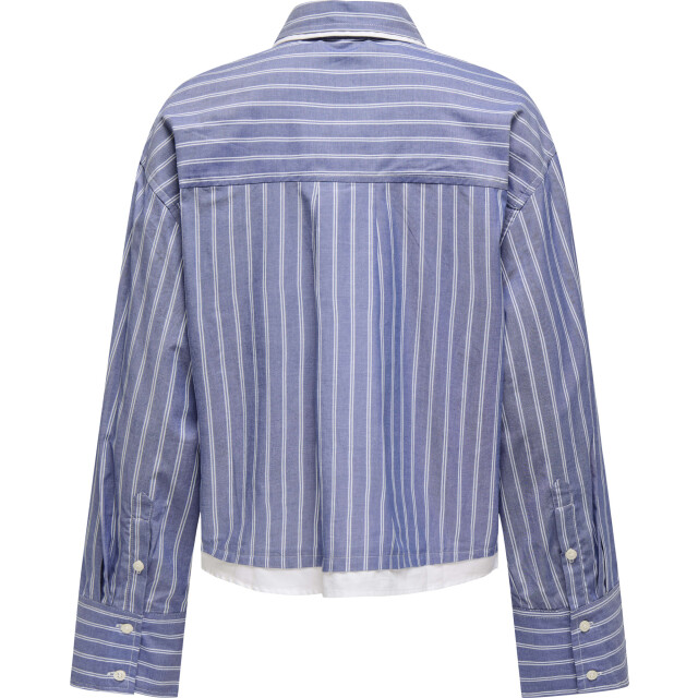 Only Onlblanca life ls mix shirt wvn true blue/w bright 15345015-183078001 large