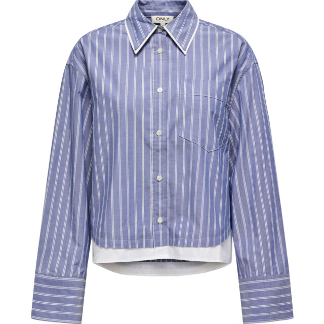 Only Onlblanca life ls mix shirt wvn true blue/w bright 15345015-183078001 large