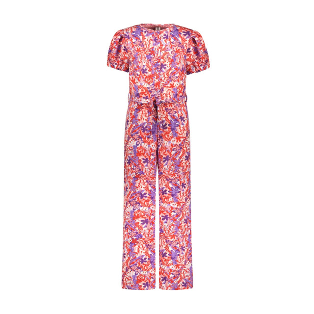 B.Nosy Zomer jumpsuit meisjes /paars aop riem pallas Y502-5630-906 large