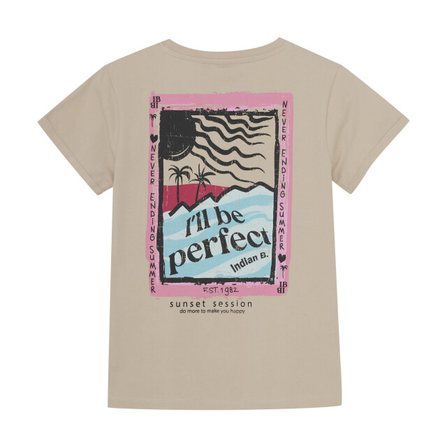 Indian Blue Zomer t-shirt s/s meisjes - print 970179-2020-Sandshell large