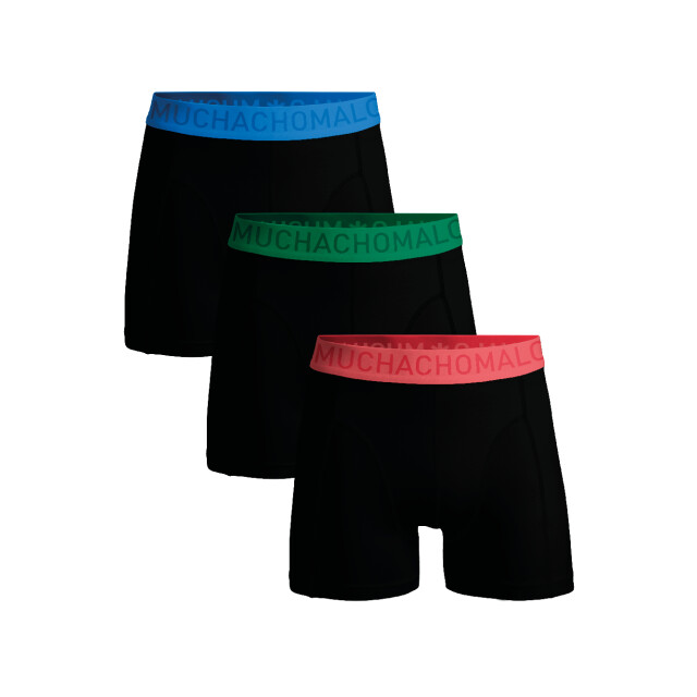 Muchachomalo men 3-pack boxer short microfiber solid microfib1010 36 black 05892.990.0021 large