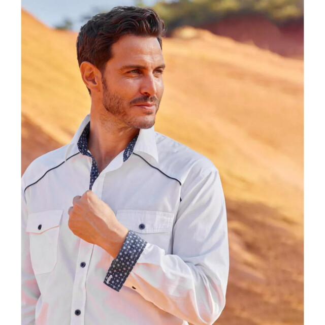 Atlas For Men Heren poplin overhemd UTAF156_white large