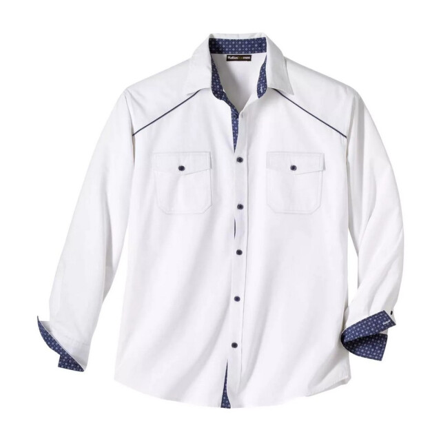 Atlas For Men Heren poplin overhemd UTAF156_white large