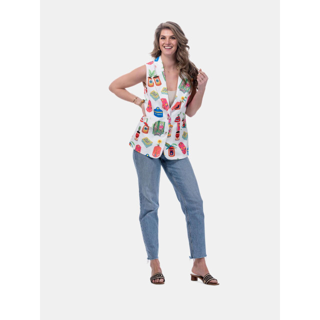 Mucho Gusto ® gilet zanè natuur potten elegantie MUCHO GUSTO® Vest Zanè Plantenpotten Patchwork large
