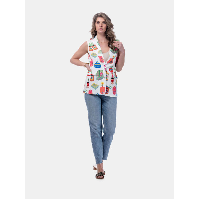 Mucho Gusto ® gilet zanè natuur potten elegantie MUCHO GUSTO® Vest Zanè Plantenpotten Patchwork large