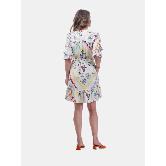 Mucho Gusto ® jurk rhodes kleurrijke streep elegantie MUCHO GUSTO® Jurk Rhodes Kleurrijke Streep Elegantie large
